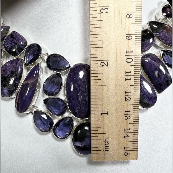 #Royalty Charoite 925 Large Gemstone Necklace & ONE Bracelet - Picture 5 of 13
